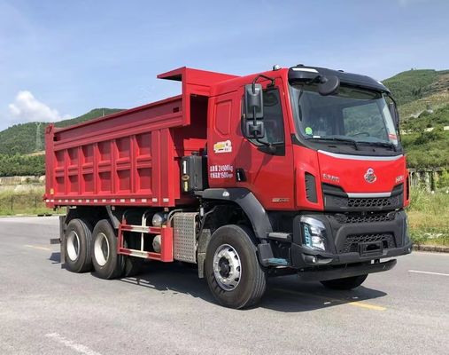 3軸ディーゼル 3人乗り ダンプ貨物トラック 後ろ駆動 6×4 手動トランスミッション